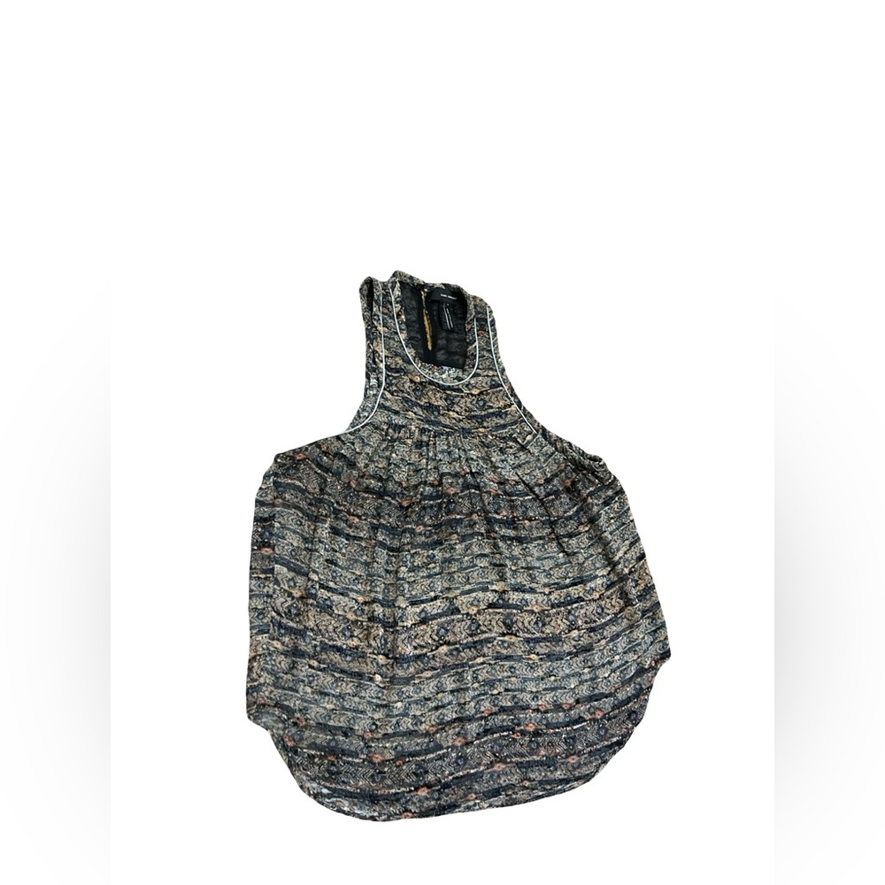 Isabel Marant Velvet Burnout Viscose Silk Tank Top Babydoll Peasant Sz 38 S/M